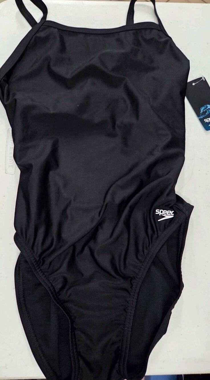 Speedo Fastskin Black Competitive One-Piece Swimsuit Size 10/36 Polyester